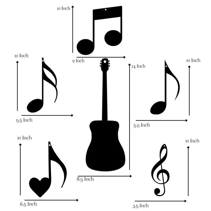 Guitar Notes I Iron Wall Accent - Set Of Six media 5