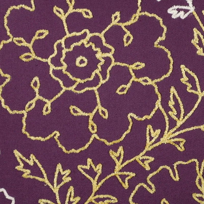 Blossom Charm Cotton Cushion Cover (Purple) - Set of Two media 4