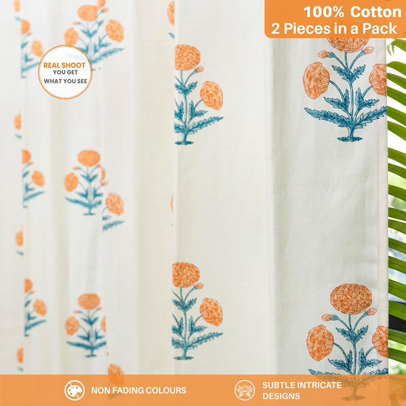 Urban Space Marigold Curtain (Multicolor) - Set Of Two media 4