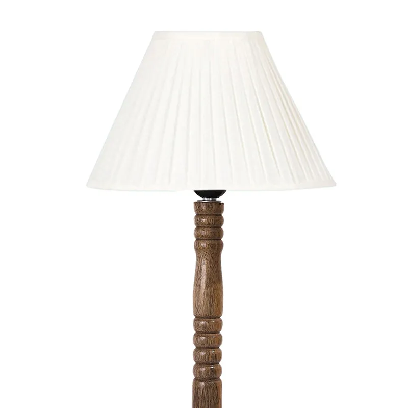 Antique Grace Table Lamp With Carved Wooden Base - White,Brown media 5