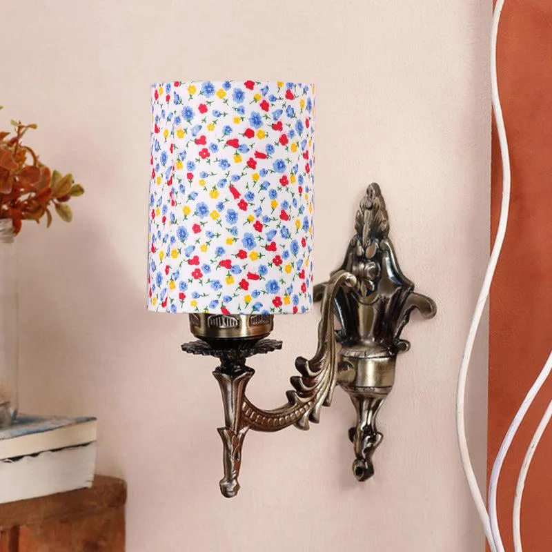 Vista Edrel Color Splash Cylindrical Fabric & Metal Wall Lamp media 3
