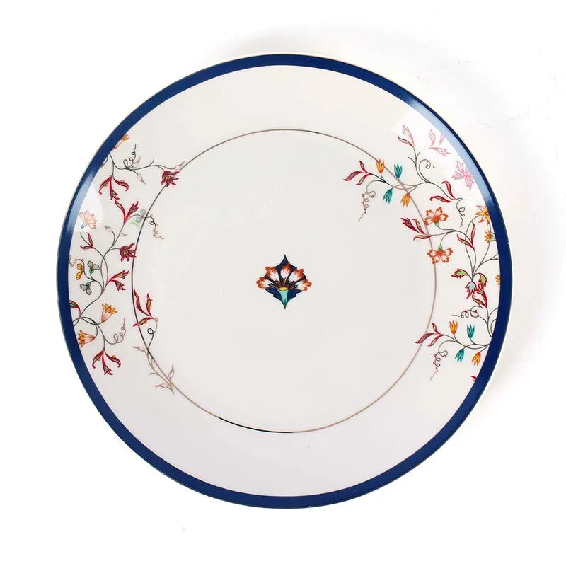 Classic Motif 24k Gold Brushed Dinner Set (White,Blue)- 27 Piece Set media 6