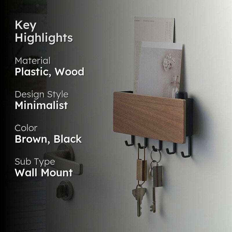 Onio Wooden Key Holder - Brown media 2