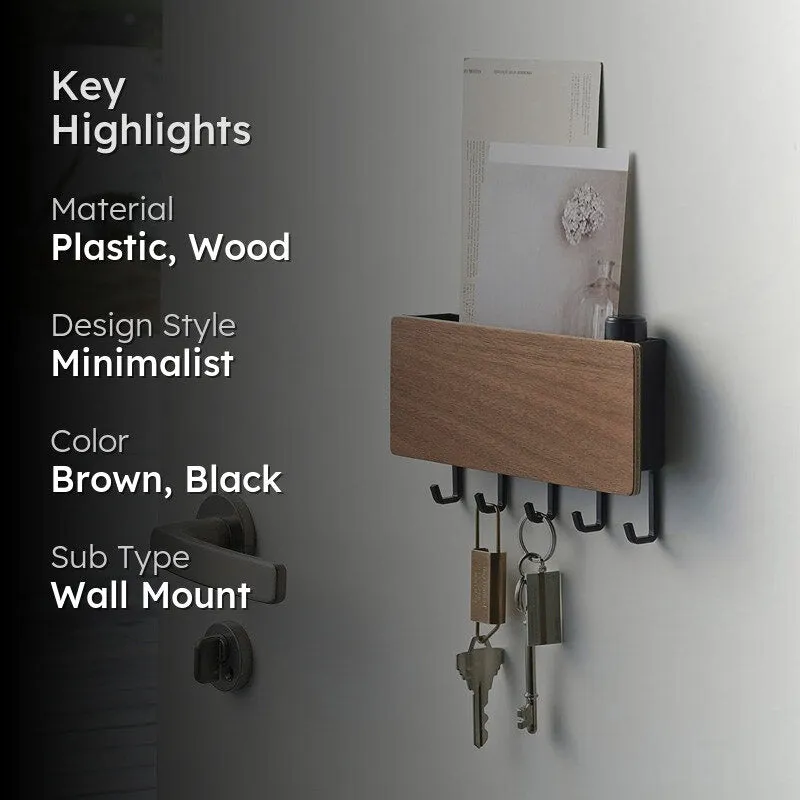 Onio Wooden Key Holder - Brown media 2