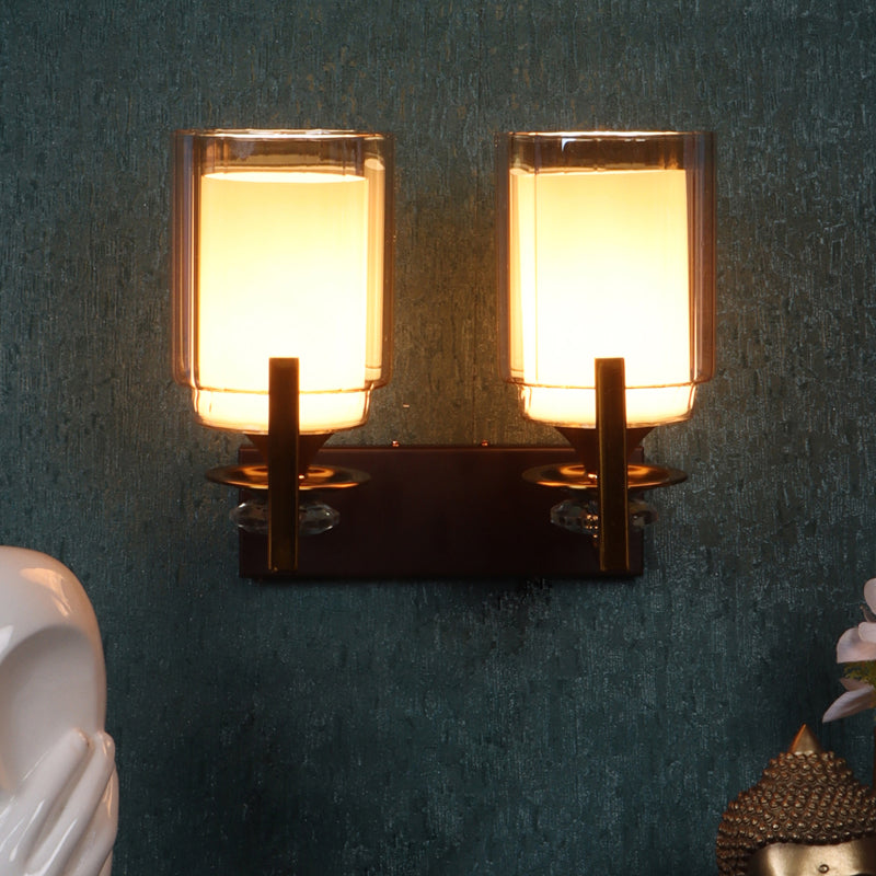 Ivora Iron Wall Lamp With Glass Shade