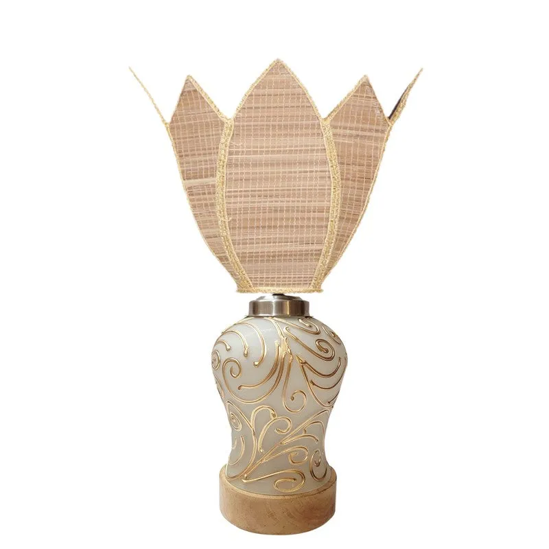 Lumithra Rattan Wooden Table Lamp - Beige media 4