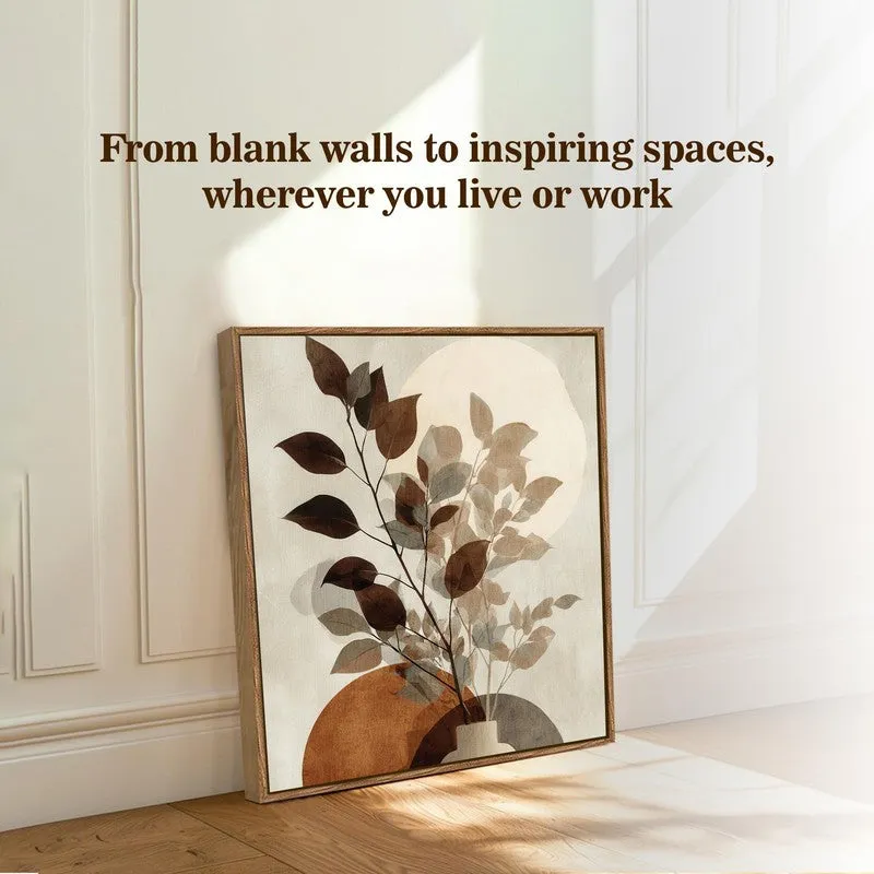 Leaf Reflection Canvas Wall Art With Frame media 7