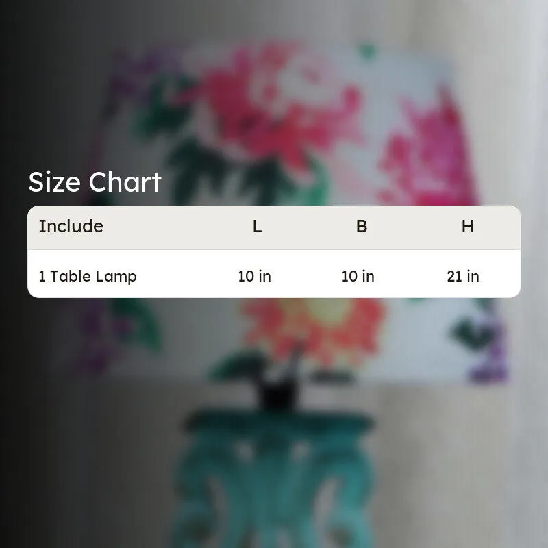 Miyabi Sigil Printed Mango Wood Table Lamp - Multicolor media 5