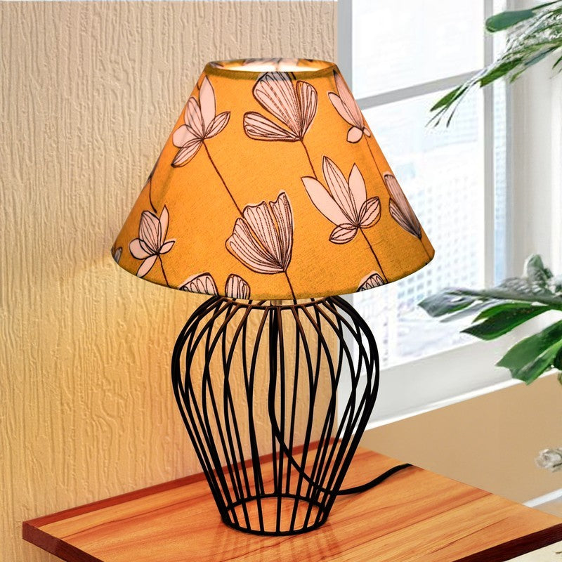 LeafGlow Botanical Metal Table Lamp - Yellow,White