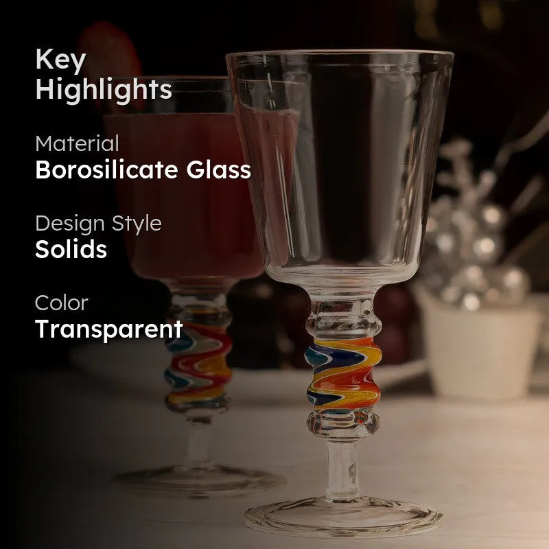 Crimson Bloom Wine Glasses(180 mL) - Set Of Two media 2
