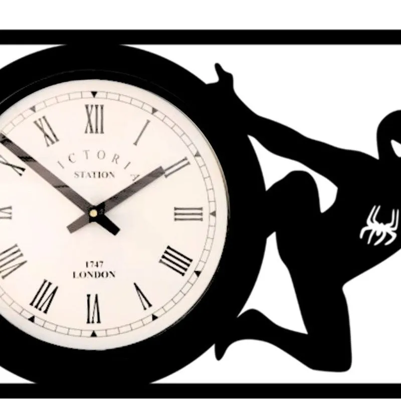 Spiderman2 Steel Analog Wall Clock - Black media 5