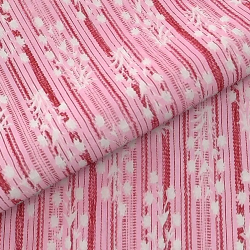 Saavika Printed Cotton Bedsheet (Pink) - 280 TC media 3