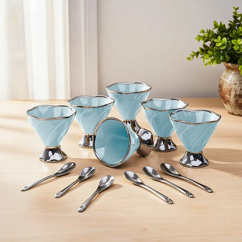 Abriya Blue Ice Cream Cup (200 ML) - Twelve Piece Set media 1
