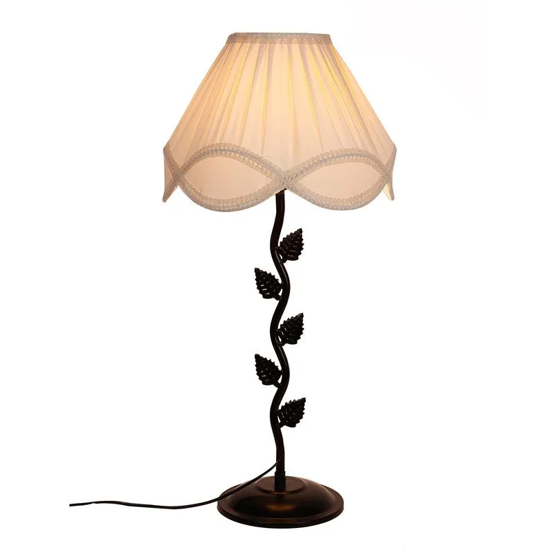 Astronia Cotton Table Lamp With Iron Base - White media 6