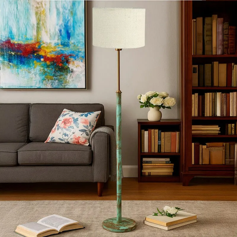 Vintage Glow Wooden Floor Lamp - White media 4