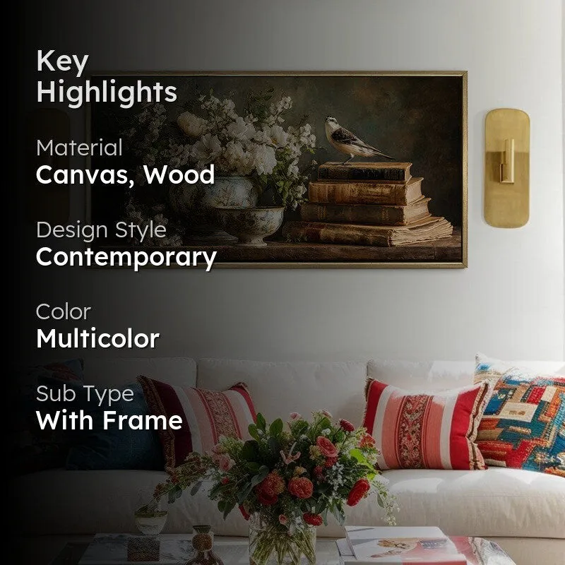 Sparrow Books Canvas Wall Painting With Frame media 2