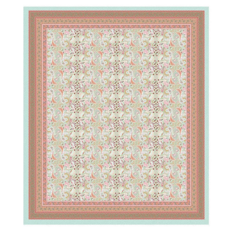 Royal Pattern Cotton Bedsheet (Green,Pink) - 120 TC media 4