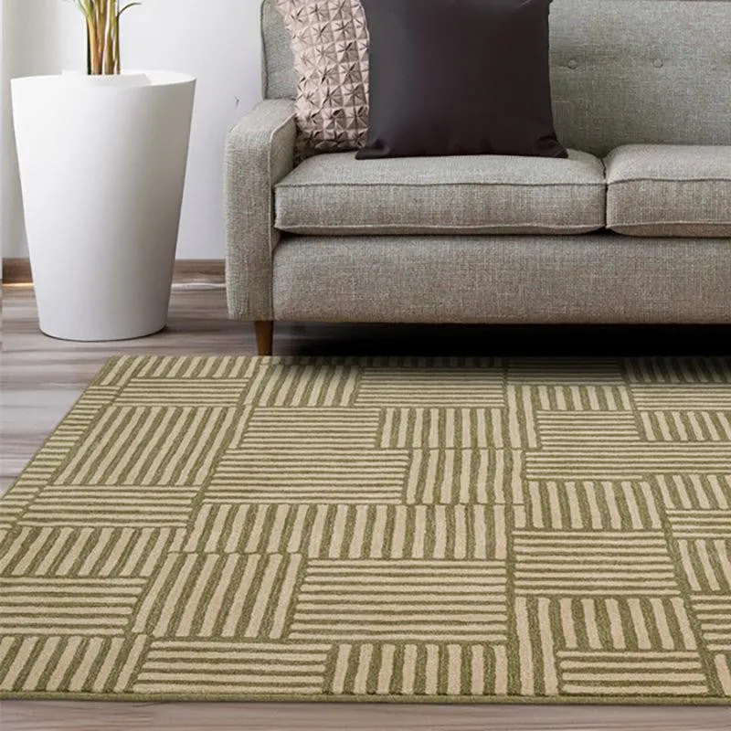 Boromir Hand Tufted Geometric Wool & Nylon Carpet - Green media 3