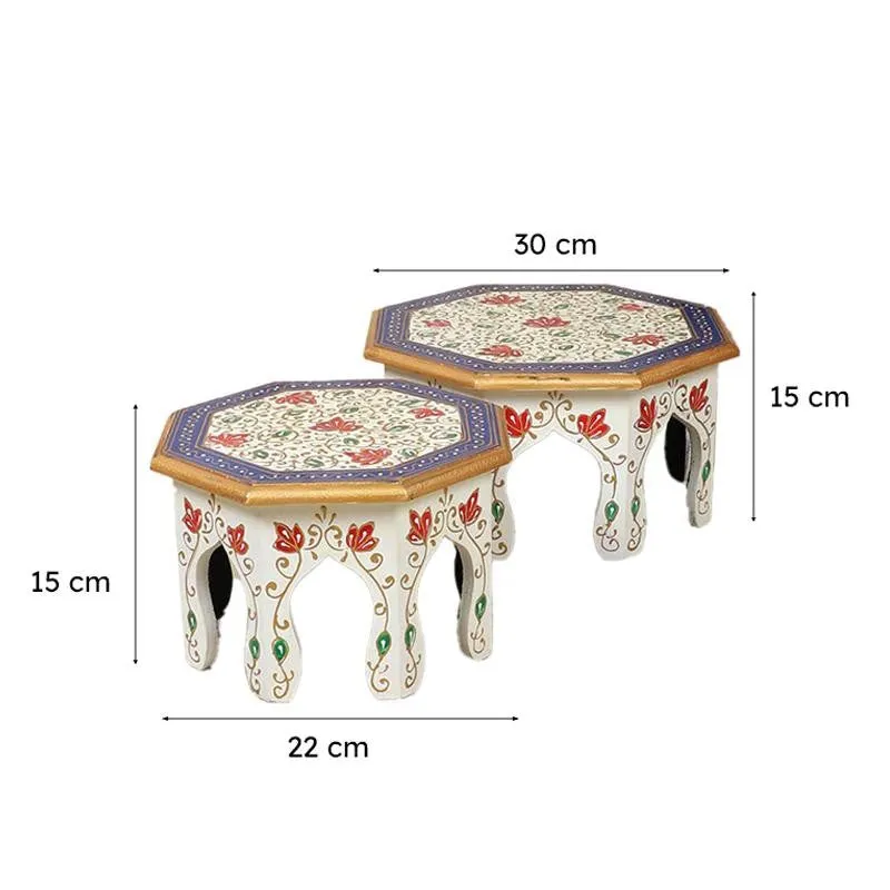 Rang manch Painted Stool - Set Of Two media 5