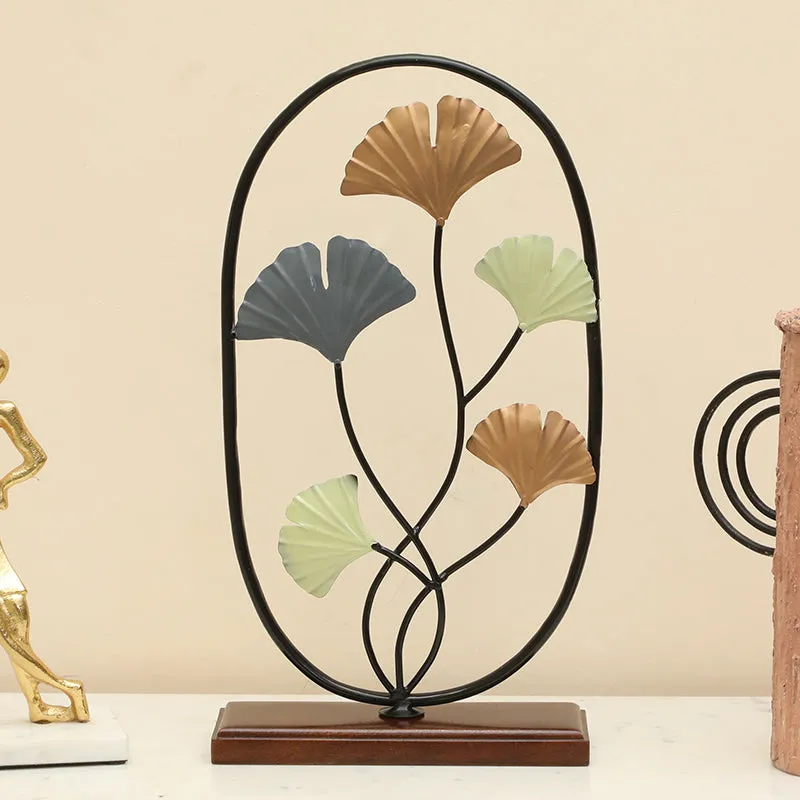 Twilight Petals Metal & Wood Showpiece media 1