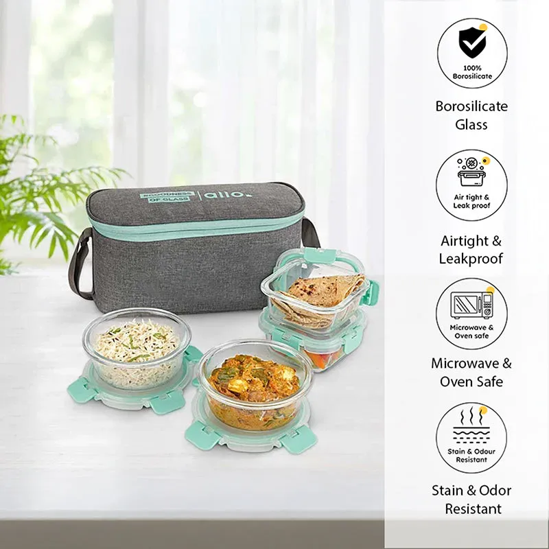Jonas Lunchbox With Grey Bag (310 & 390 ML) - Set Of Four media 1
