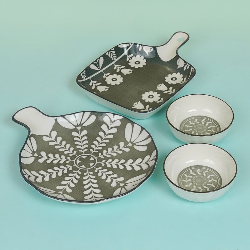 Rana Chic Floral Porcelain Serving Set - Four Piece Set media 3