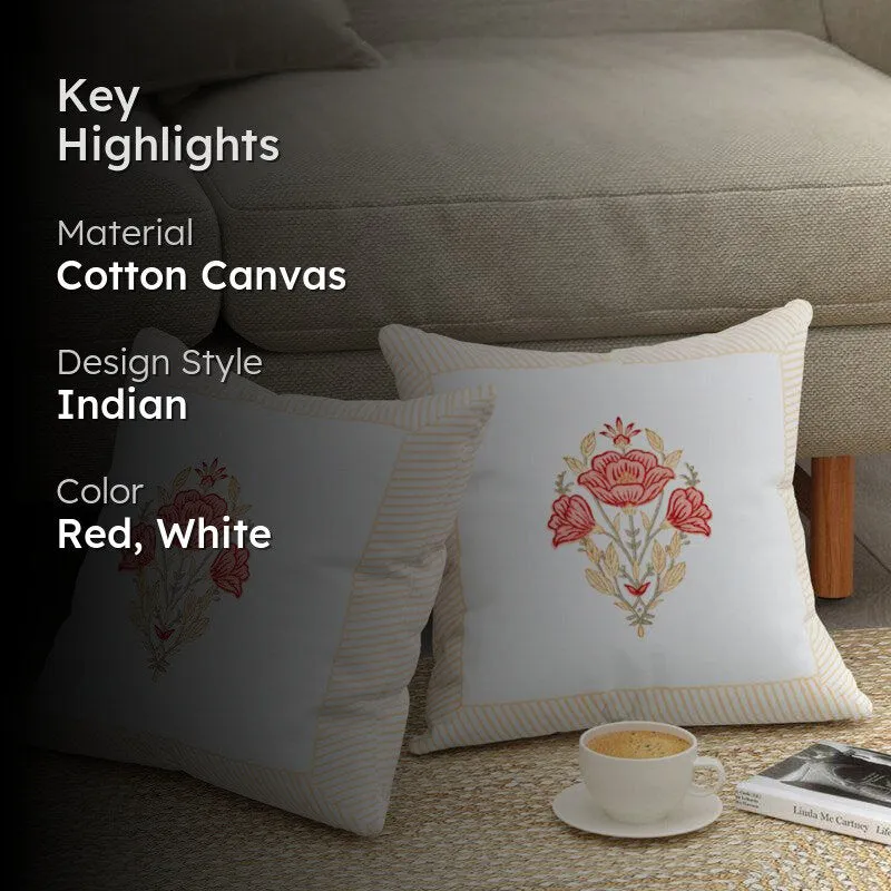 Kesar Kali Jaipuri Block Print Cushion Cover - Set Of Two media 2