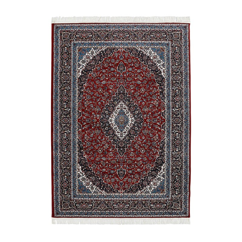 Riti Rang Artificial Silk Carpet - Red