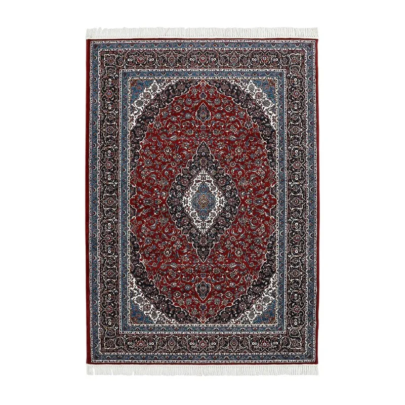 Riti Rang Artificial Silk Carpet - Red media 1