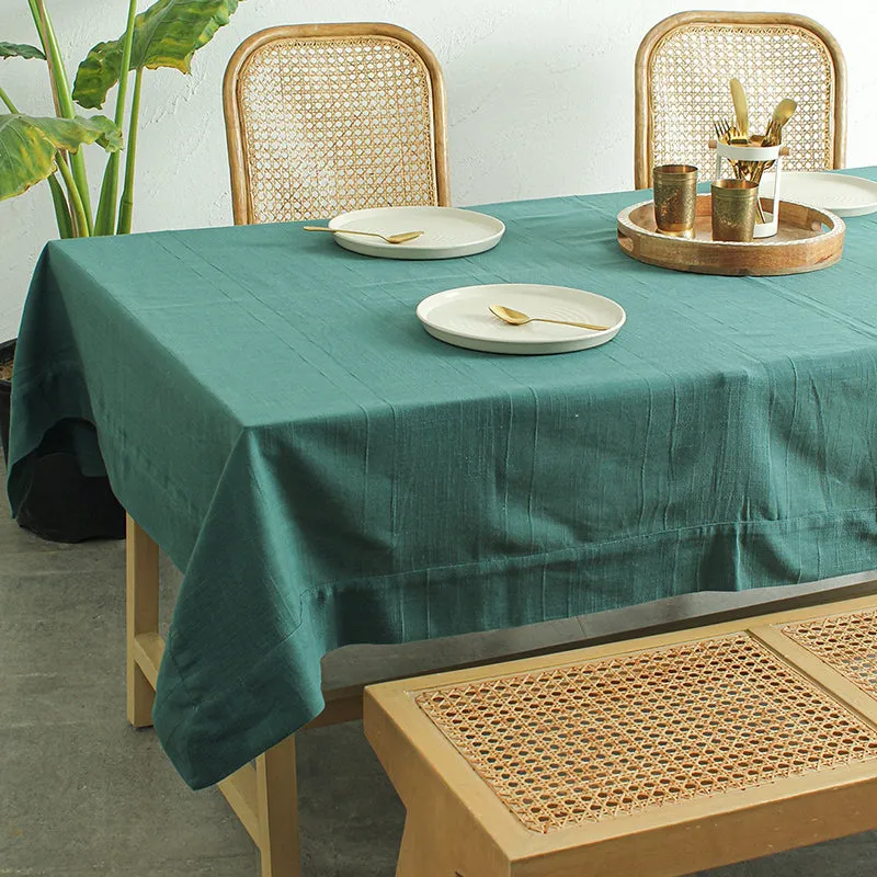 Chevron Grace Cotton Table Cover - Green media 1