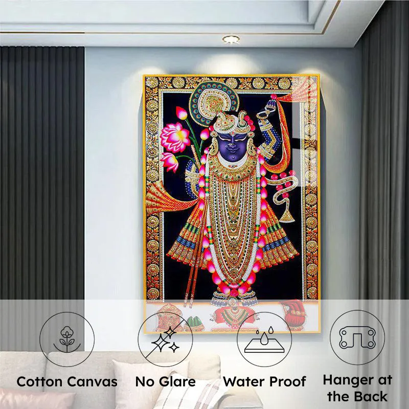 Vandhe Mukunda Spiritual Canvas Wall Art With Frame - Gold media 6