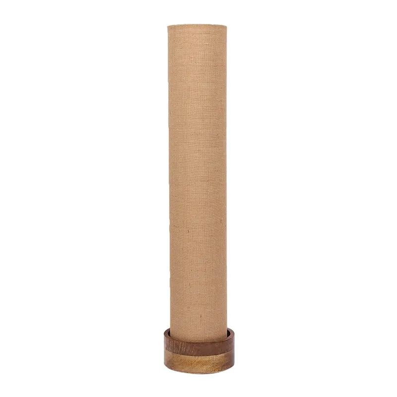 Miza Wooden Tower Floor Lamp With Jute Shade - Beige media 3