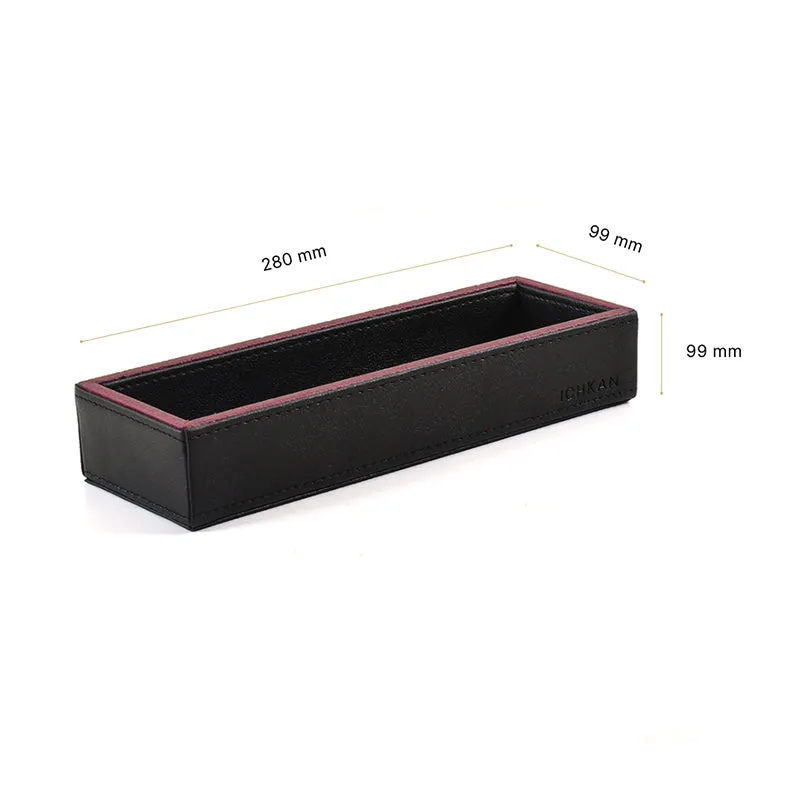 Tisca Faux Leather Cutlery Tray - Black media 9