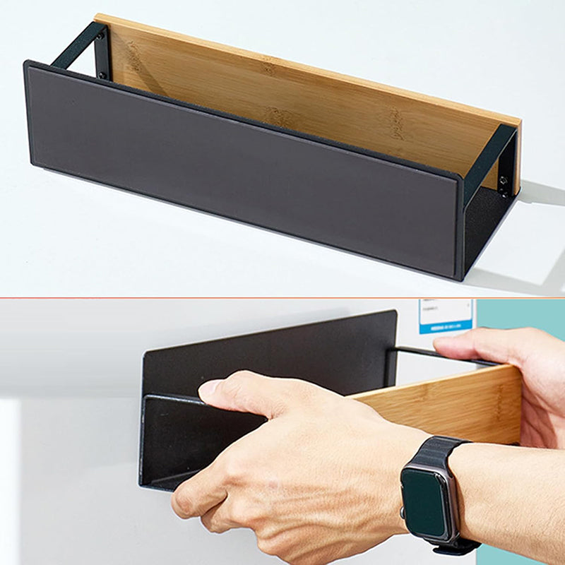 Layloft Magnetic Bamboo & Carbon Steel Wall Rack - Set Of Two media 6