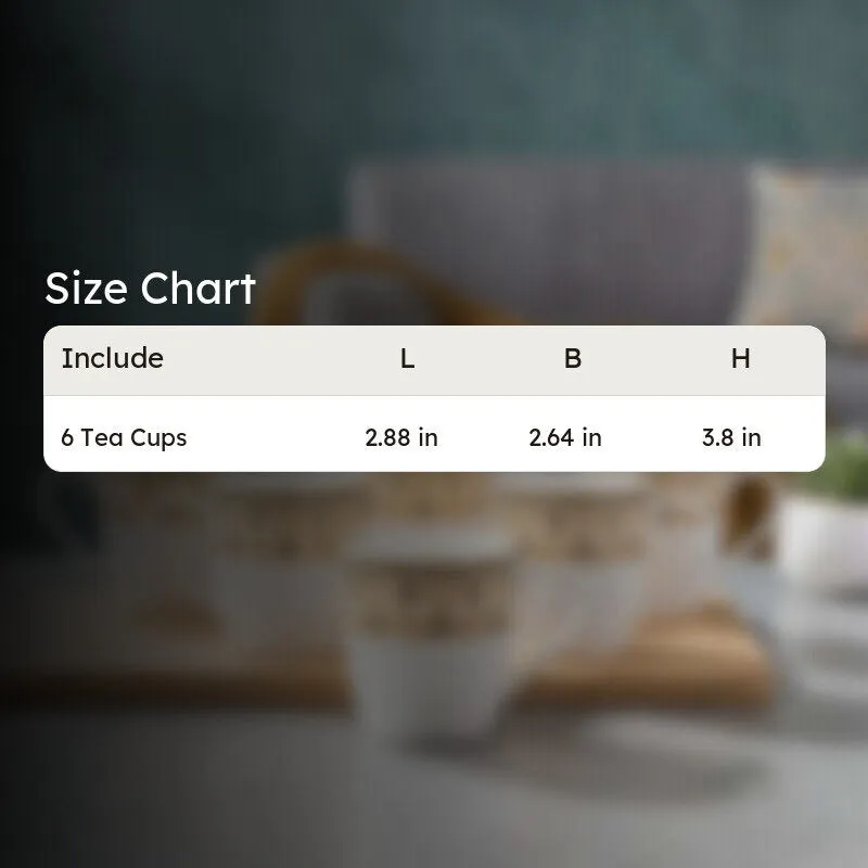 Azure Bone China Tea Cup (180 mL Each) - Set Of Six media 6