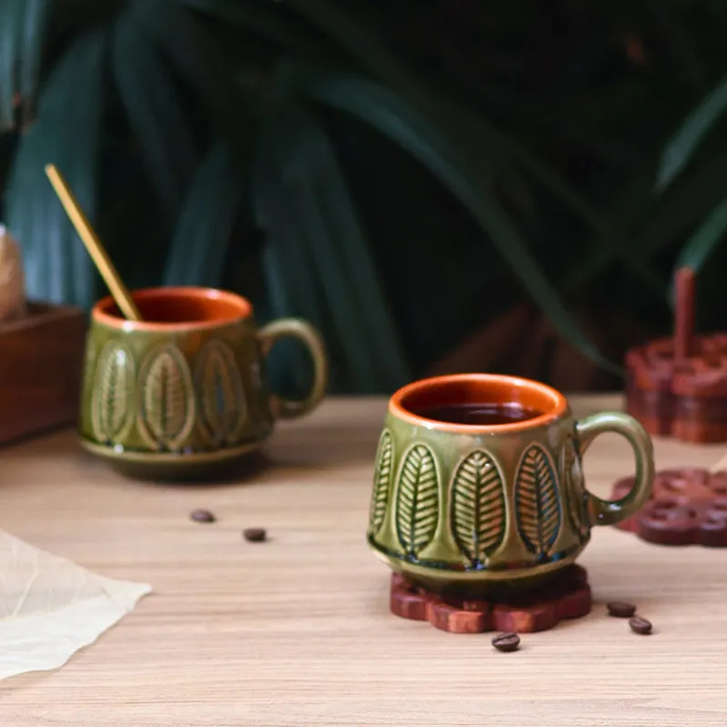 Adriano Ceramic Tea Cup (240 mL/Green) media 4