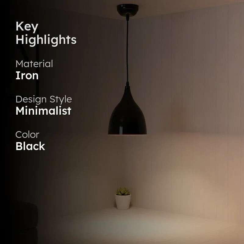 Matte Black Iron Ceiling Lamp media 2