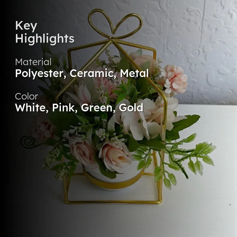 Faux Viha Pastel Artificial Flower With Pot media 2
