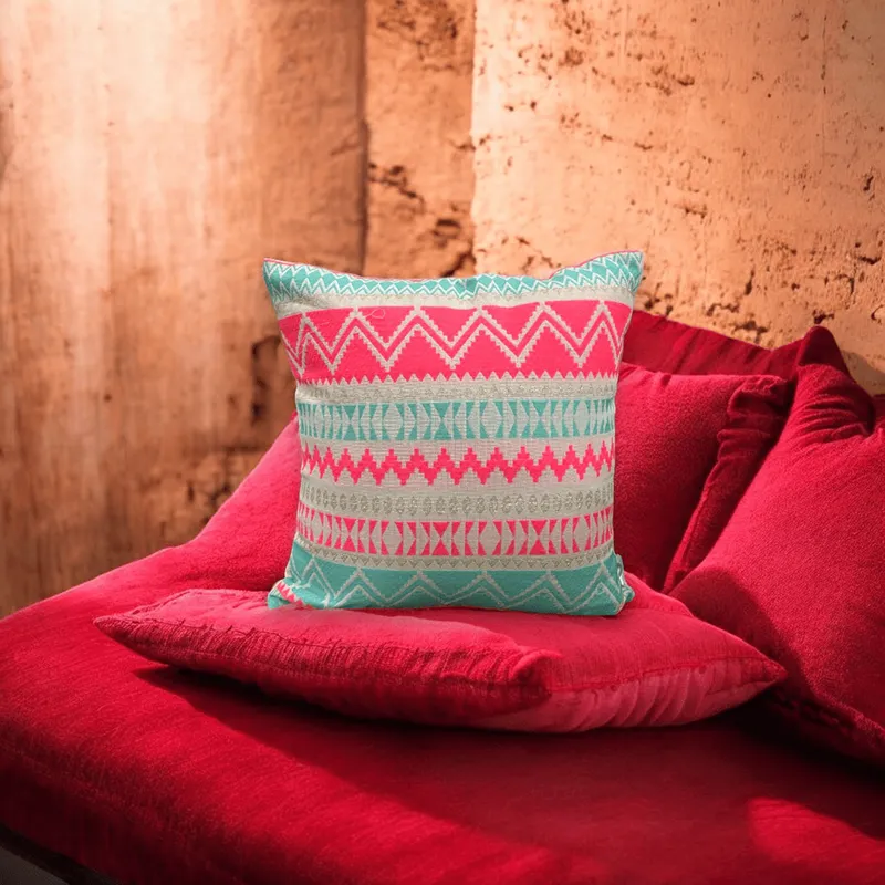 Geo Weave Jacquard Cushion Cover - Set Of Five media 4