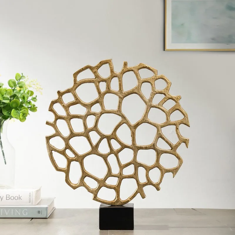 Honeycomb Halo Aluminium Showpiece - Gold media 1