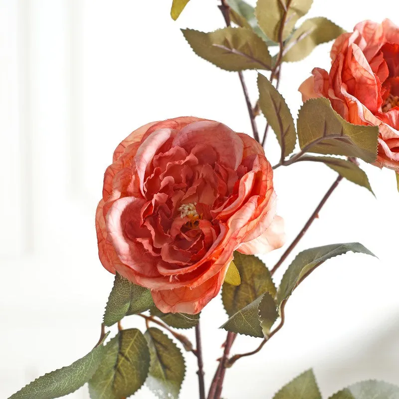 Open Peony Artificial Flower - Rust media 5