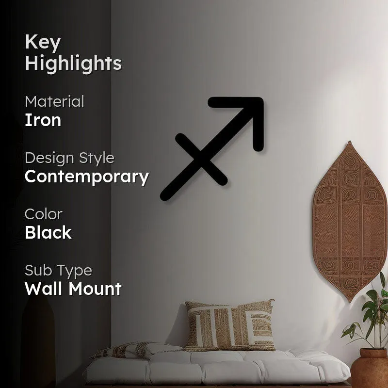 Sagittarius Zodiac Sign Black Iron Wall Accent media 2