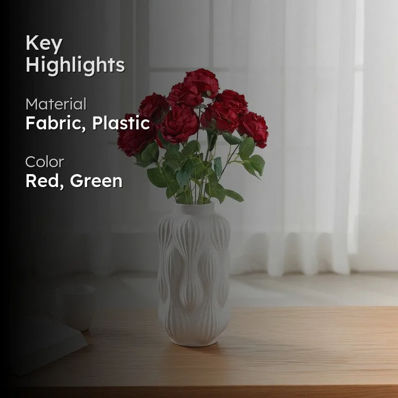 Petalisse Rose Fabric Artificial Flower - Red media 2