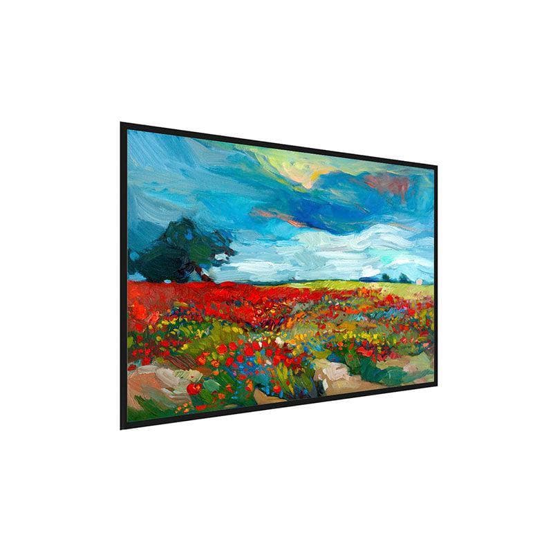 Flower fields Canvas Wall Painting - Black Frame media 3