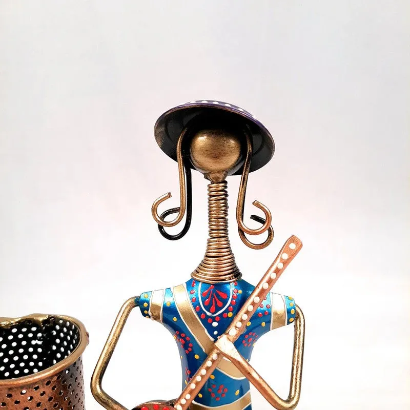 Rajasthani Musician Iron Stationery Holder media 9