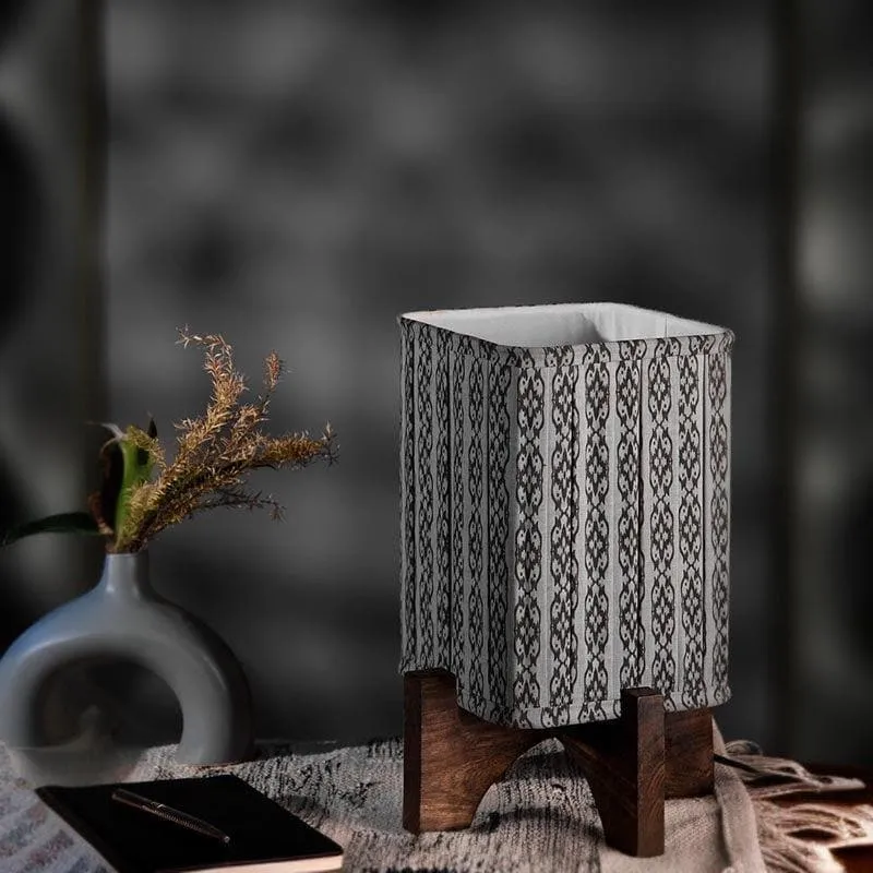 Ethnix Pleated Fabric Table Lamp - Grey,White media 3