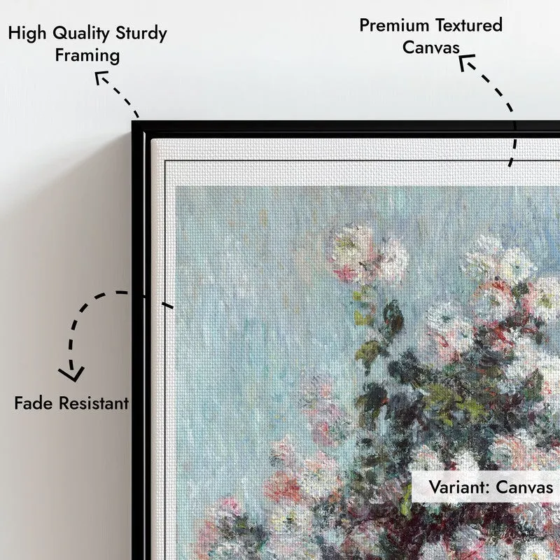 Chrysanthemums Archival Canvas Wal Painting With Black Frame media 7