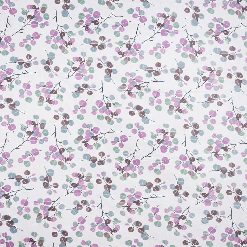 Birdie Love Floral Cotton Bedsheet (Purple) - 180 TC media 5