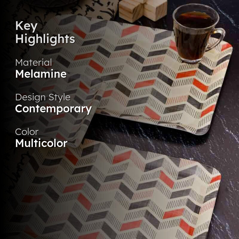 Mosaic Melamine Tray - Set of Three media 2