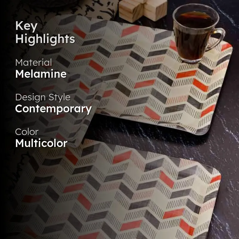 Mosaic Melamine Tray - Set of Three media 2